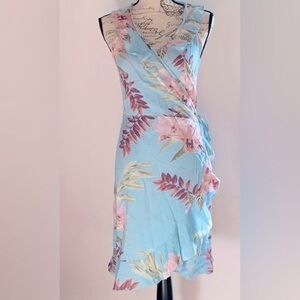 Charlotte Russe Blue Halter Sundress for Resort Wear M